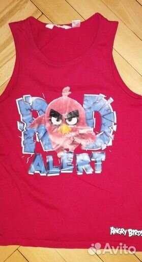 H&m красная майка детская angry birds