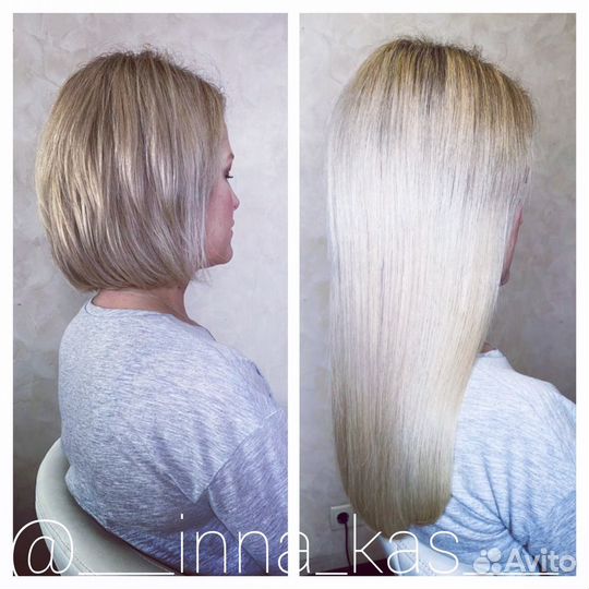 Волосы натуральные б/у + наращивание 50/45/40см