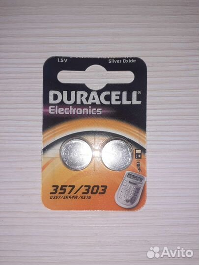 Батарейка 357/303 SR44 BL-2 Duracell Часовая