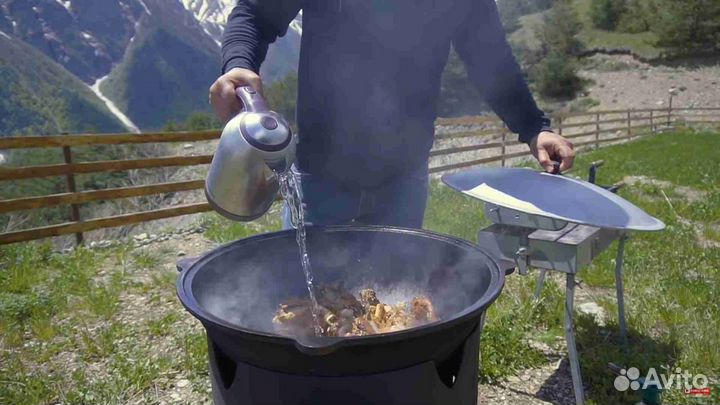 Казан чугунный наманган 12л + шумовка сталь
