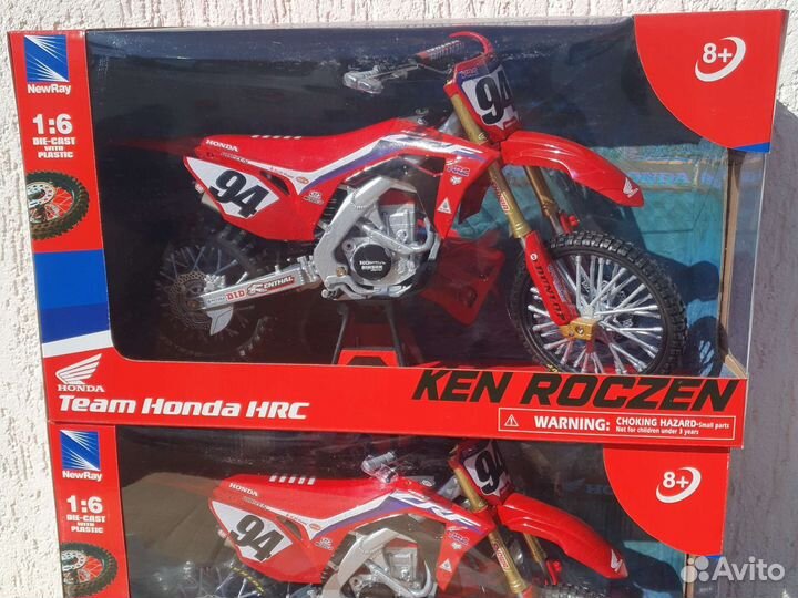 Модель мотоцикла 1:6 honda CRF 450R KEN roczen 94