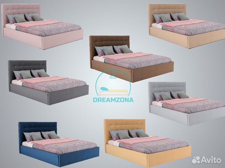 Кровать Кайли с мягким изголовьем под заказ