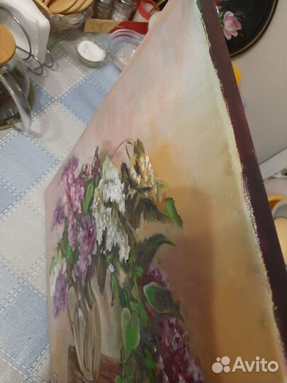 Картина маслом на холсте Сирень