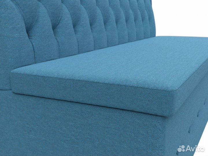 Диван кухонный прямой Вента, рогожка, амур голубой