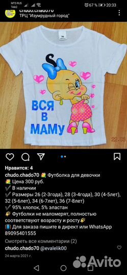 Футболки для девочки