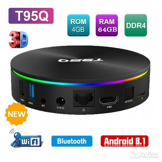 Мощная T95Q 4/32Gb Android Приставка Smart TV