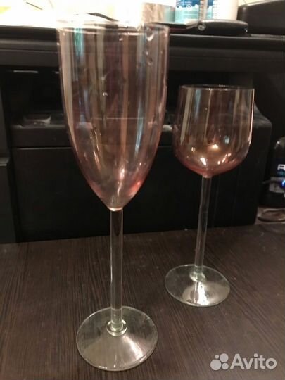 Бокалы, марганцевое стекло. Калининский з-д, СССР