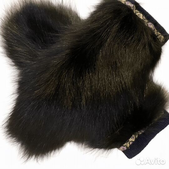 Рукавицы варежки из меха песца