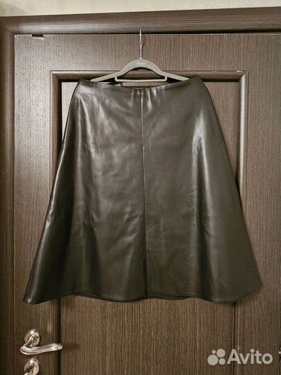 Кожаная юбка длинная