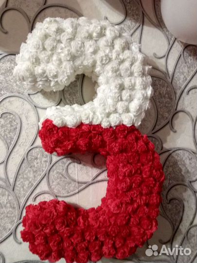 Цифра 3 в формате 3д,на день рождения, 67 см