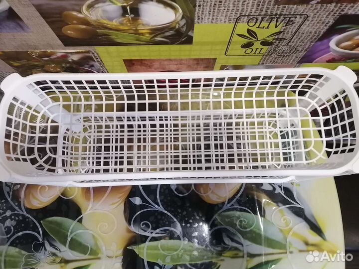 Этажерка пластиковая узкая двух-уровневая