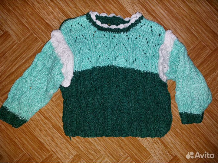 Джинсовые вещи на девочку, вязаная кофта