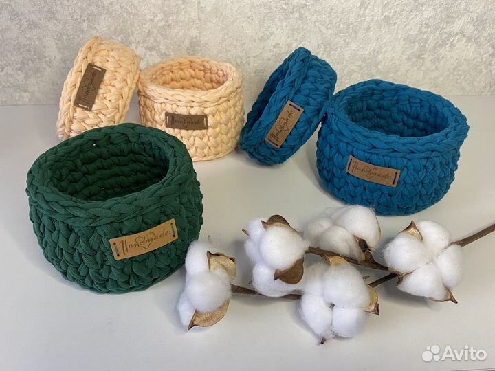 Корзинки из трикотажной пряжи