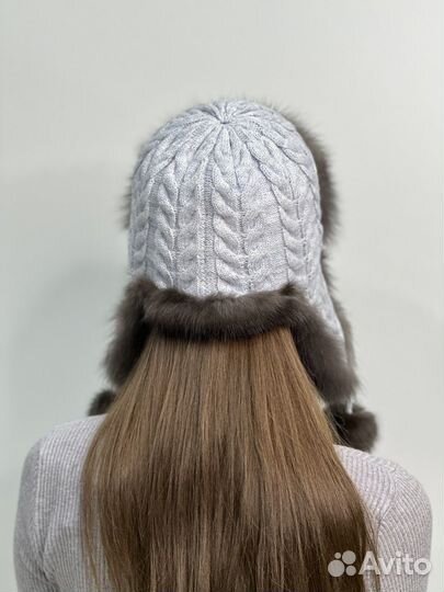 Шапка -ушанка из меха соболя