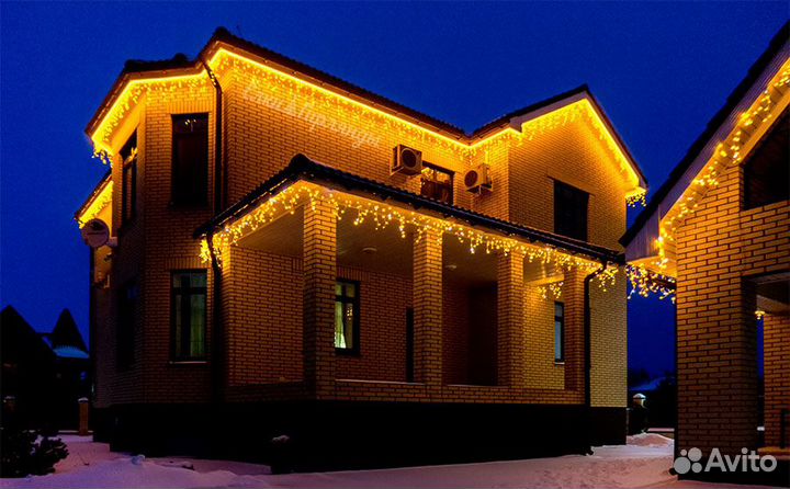 Уличная гирлянда бахрома 6, 12, 20, 25 метров