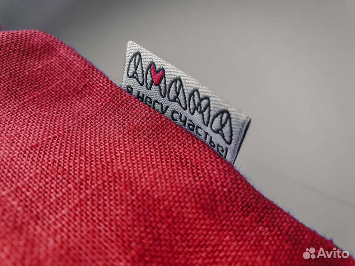 Слинг для новорожденных на кольцах, лён, красный