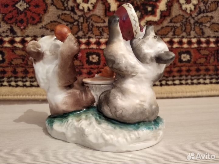 Чернильница медведи фарфор лфз СССР