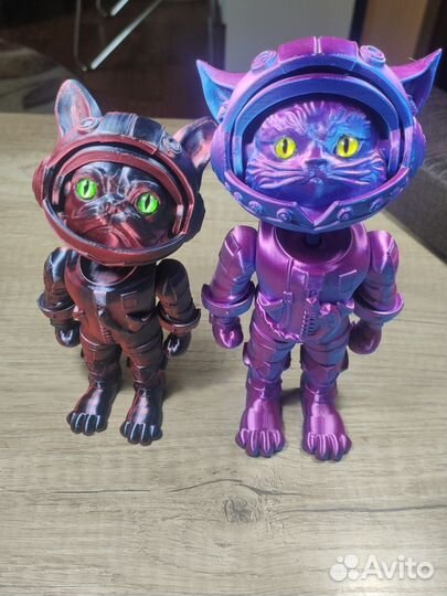 Игрушка кот космонавт с глазками, 3D печать