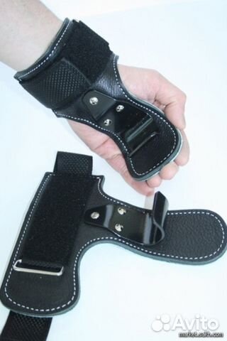 Крюки для турника и тяги кожаные