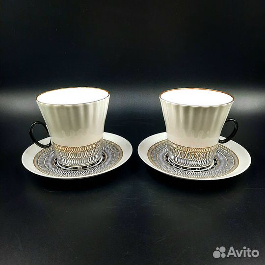 Набор из двух кофейных пар с ажурным орнаментом