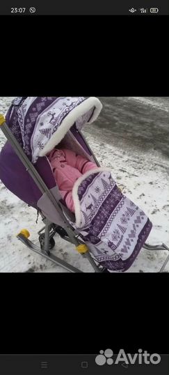 Детские санки коляска ника