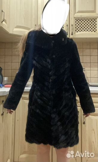 Шуба мутон и норка 42