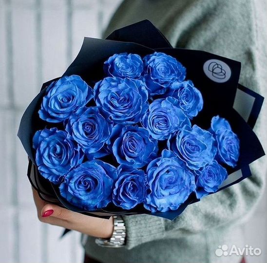Синие розы. Букеты Цветы доставка