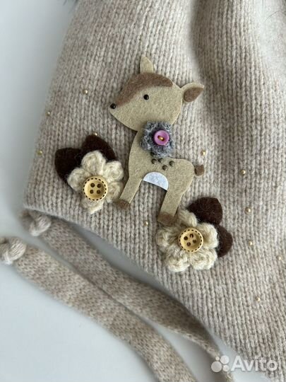 Шапка зимняя для девочки 50 52