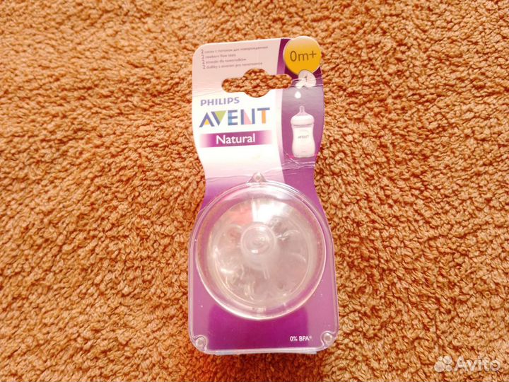 Соски бутылочные avent. 0 m+. Новые