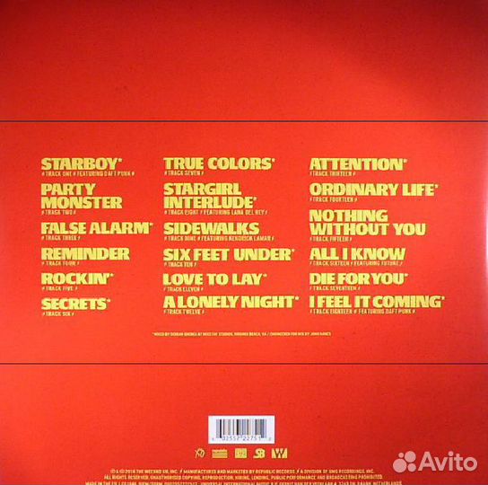 The Weeknd - Starboy (Red Translucent Vinyl)