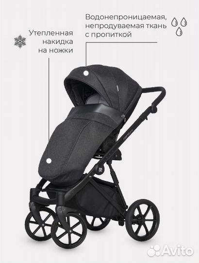 Коляска 3 в 1 Riko nano pro carbon grafit