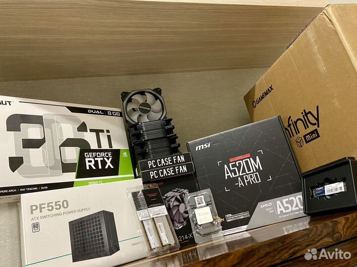 Игровой пк RTX 3060Ti, Ryzen 5 5500, 16DDR4, 512m2