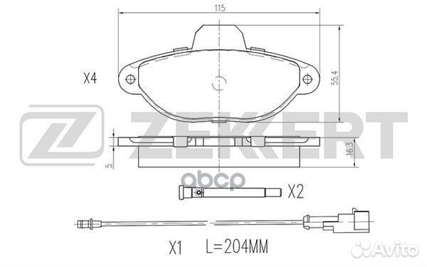 Колодки торм. диск. передн. с датчиком Chevrole
