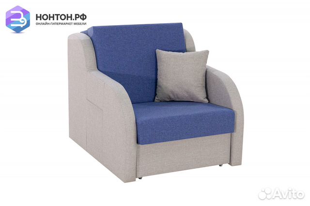 Кресло аккордеон Ремикс 1 синее / серое