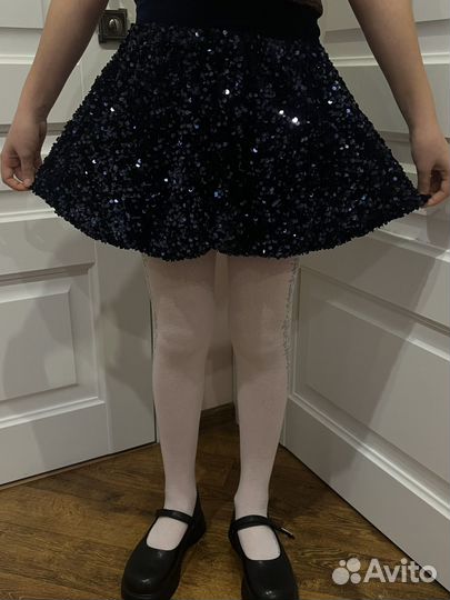 Юбка с пайетками zara