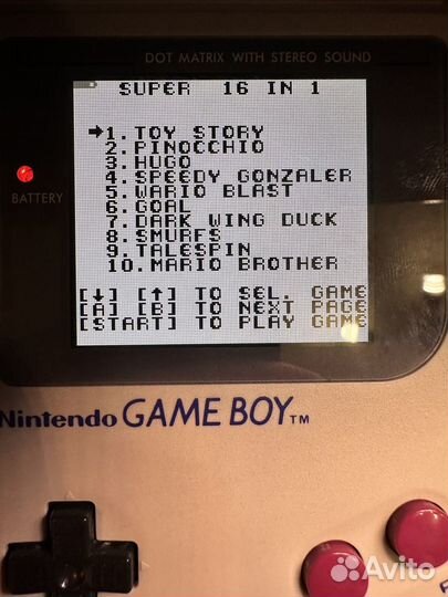 Игра Super 16in1 для Game Boy н/о