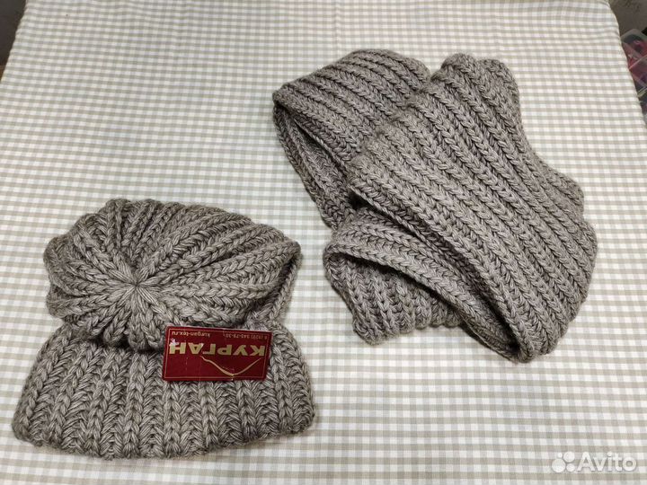 Зимняя парочка - шапка и снуд женский, Россия