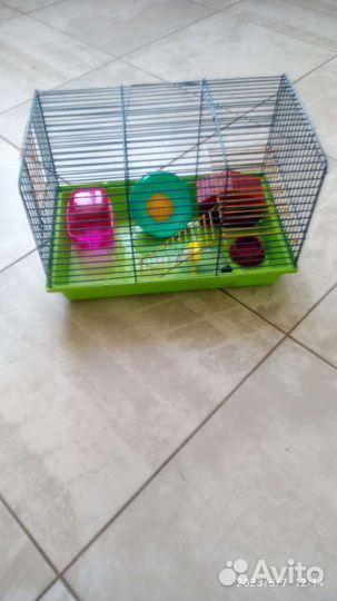 Клетка для хомяка,с колесом,поилкой, домиком