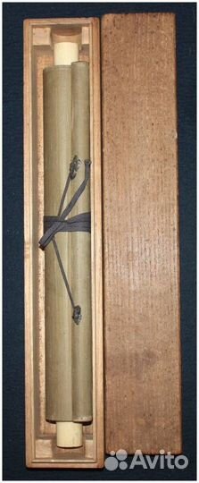 Антикварный свиток «Лотос и трясогузка», 19 век