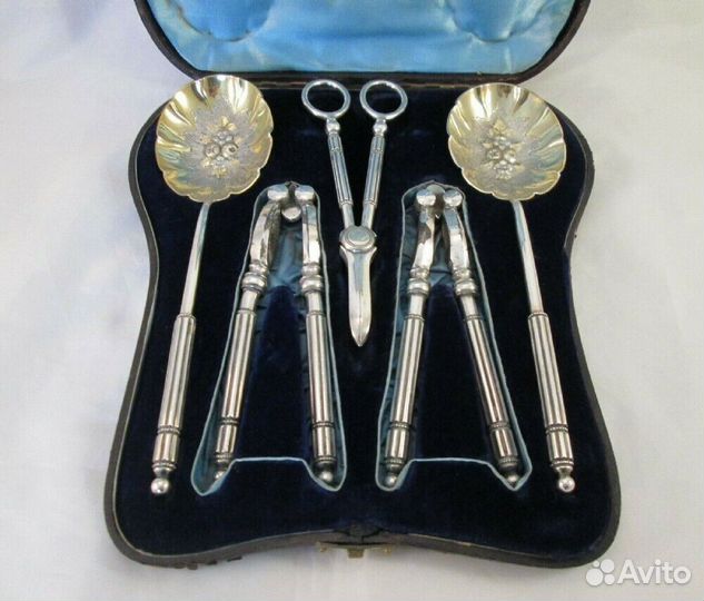 Старинный Посеребренный Набор для десертов