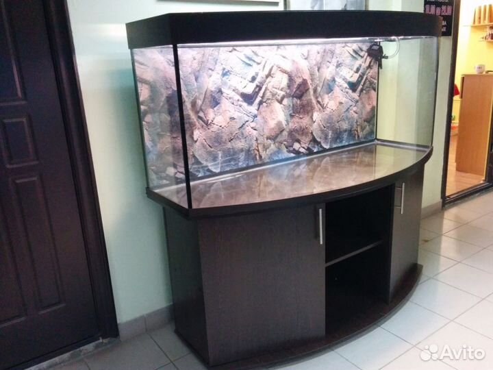 Аквариум 600л. Полукруглый, свет, биофильтр, тумба
