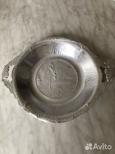 Тарелка алюминевая с ручками СССР