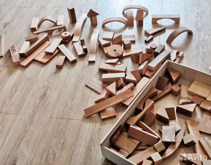 Деревянные кубики большой набор