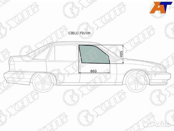 Стекло боковое опускное daewoo nexia