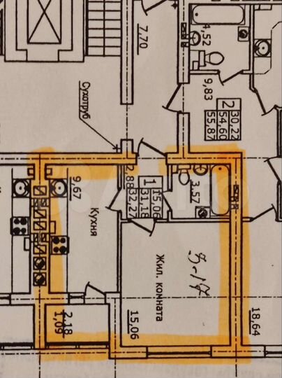 1-к. квартира, 30,8 м², 4/7 эт.