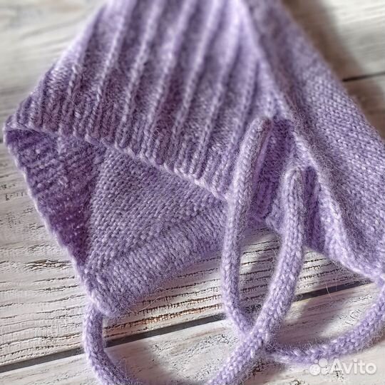 Детская шапка на ребёнка из мягкой пряжи с альпака