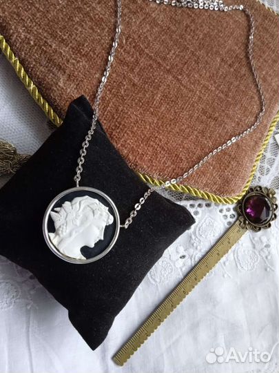 Колье, камея, серебро