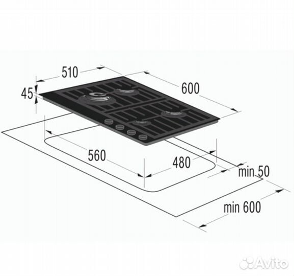 Встраиваемая газовая панель Gorenje