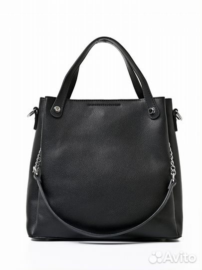 Женская сумка боулер чёрная