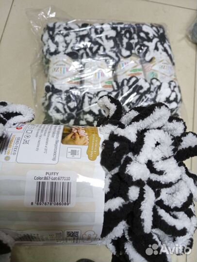 Пряжа для вязания / Ализе Пуффи / цвет 6451 и 867